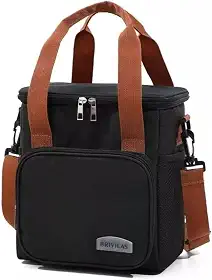 Bolsa Térmica Grande Capacidade Oxford Impermeável | Viagem, Praia, Piquenique | Zíper Duplo, Alças Ajustáveis, Dobrável (Preto)