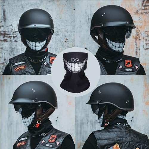 Half Motorcycle Helmets Open Face Sun Visor Quick Release Buckle DOT Approved Cruiser Pilot Helmets for Adults Men Women(F07A Matte Black,M)