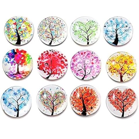 WOTOY Life Tree Landscape Crystal Glass Magnets Cover