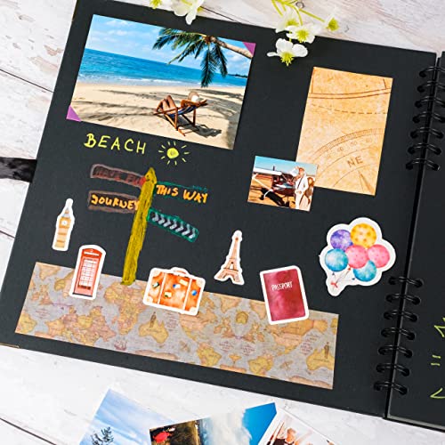 image for Bstorify Square Large Black Scrapbook Photo Albums 80 Pages (11 x 11 i