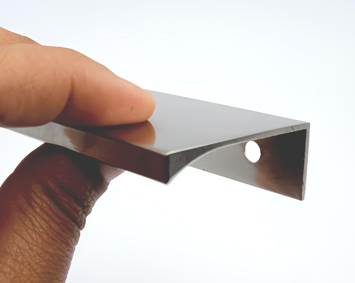 3 Inch Tab Pulls Satin Nickel – 10 Pack, Perfect Edge Finger Pulls for Cabinets, Kitchen Drawers, Aluminum Handles with Screws – Premium Quality Hardware