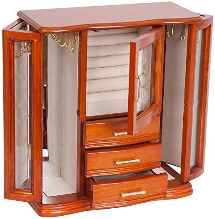 Miniatura 3 de Mele Co Richmond - Joyero personalizado con acabado de nogal con cajonesorganizador de joyas de madera grabado personalizado para mujeres y niñas