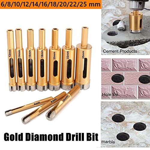 Broca diamante oro 6mm-25mm para vidrio y mármol miniatura 2