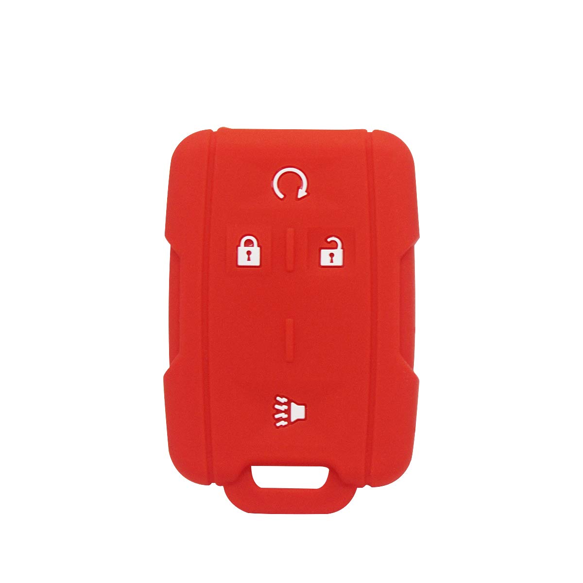 BTSMONE Silicone Key Fob Remote Control Protector Cover Case for 2018 2017 2016 Chevrolet Chevy Silverado Colorado GMC Canyon Sierra Yukon Cadillac M3N32337100 13577770 13577771 Red