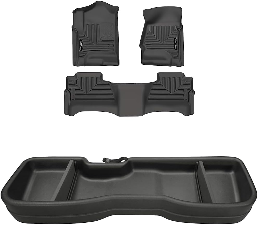 Husky Liners — Under Seat Storage Box | Fits 2014-2018 Chevrolet Silverado/GMC Sierra 1500, 2015-2019 Chevrolet Silverado/GMC Sierra 2500/3500 HD Crew Cab - Black| 09031