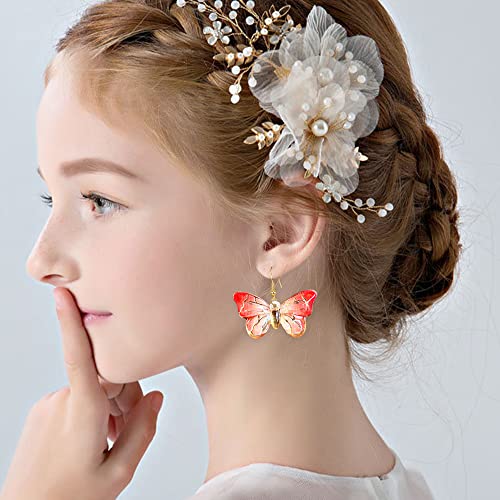 8 Pairs Of Butterfly Earrings, Acrylic Insect Colored Earrings fairy wings Women And Fashion Jewelry Gift2