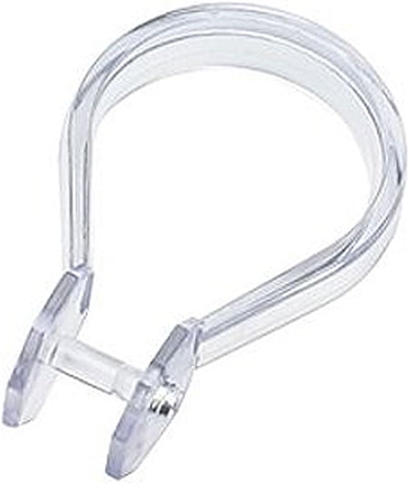 Showerdrape Shower Curtain Rings, Clear, 12 Pack
