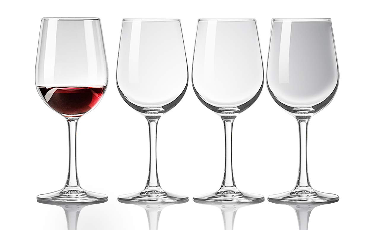 17.6 oz White Wine Glasses (Set of 4) Crystal Clear Glass, Hand Blown, Elegant Party Drinking Glassware, Lead Free Crystal