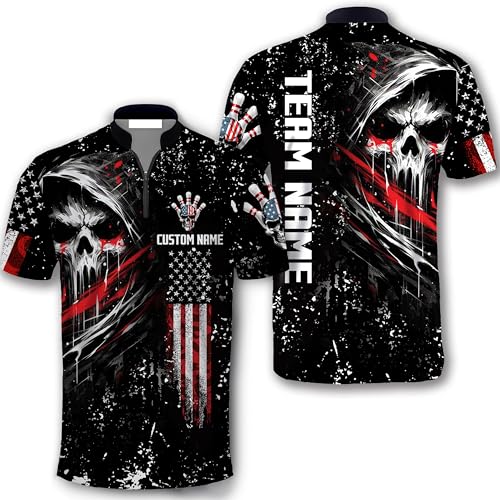 GABITA Personalized Bowling Jerseys for Men, Custom Bowling Polo Shirt, Bowlings Shirts Gift for Bowler Team Player2