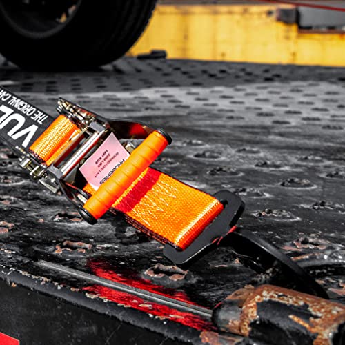 Vulcan Car Tie Down With Twisted Snap Hooks - 2 Inch X 96 Inch - 2 Pack - Proseries - 3,300 Pound Safe Working Load #TOP2