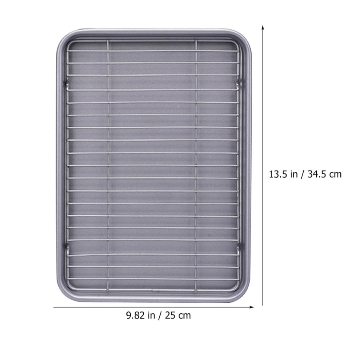 Zerodeko Bandeja Negra de Acero al Carbono para Hornear Rectangular | Rejilla de Alambre, para Pasteles y Pizza, Uso en Cocina de Restaurante