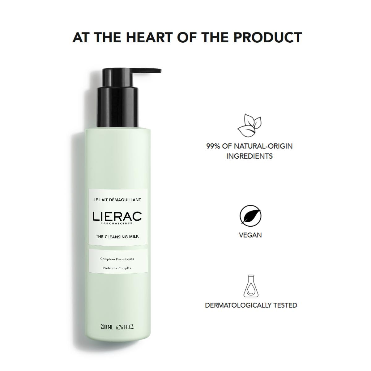 Lierac Latte Micellare Struccante Viso e Occhi, per Tutti i Tipi di Pelle, 200 ml