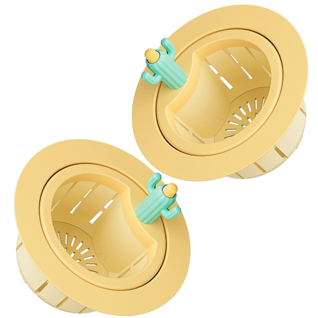 Elnwnnkc 2Pcs Cactus Shaped Kitchen Waste Strainer Press Release Draining Basket Food Waste Catcher Sink Filter Easy