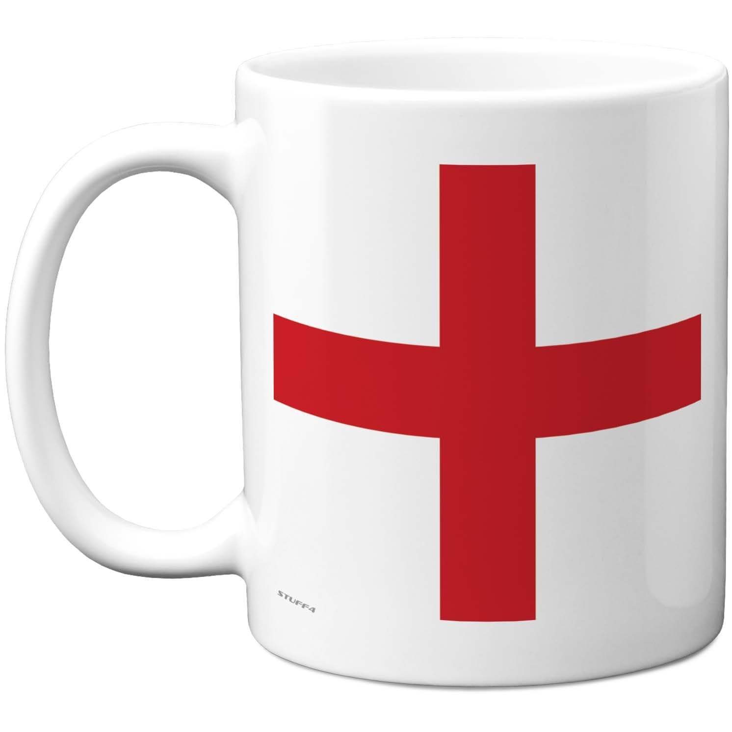 Stuff4 England Mug - Bold St George's Cross Flag Design - Patriotic Novelty for Sporting Events or National Days - 11oz Ceramic Gloss Mug