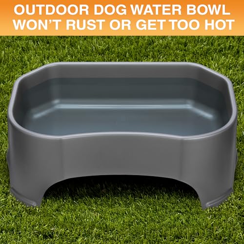 Image of Neater Pet Brands Giant Bowl - Extra Large Water Bowl for Dogs (2.25 Gallon Capacity, 288 oz) - Gunmetal Grey