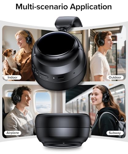 undefined Hybrid Active Noise Cancelling Headphones, 120Hrs Playtime Bluetooth Headphones Hi-Res Audio HD Clear Call with 5 ENC Mics, HiFi Stereo Wireless Headphone Over Ear Foldable for Travel Office Game の商品画像 6