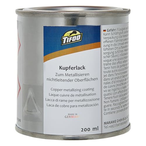 Tifoo Vernis conducteur de cuivre (200ml)- Prétraitement pour la production de couche – Remplacement du vernis conducteur à l'argent, métallisation,...