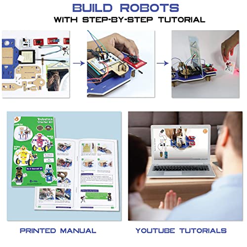 Image of ButterflyEdufields 10 in 1 DIY STEM Robotics kit, 50+ Parts , Easy Plug & Play Electronics Sensor Robotics kit | No Coding Required | Compatible with Arduino | Best Toys for Boys, Girls & Kids Aged 8+,