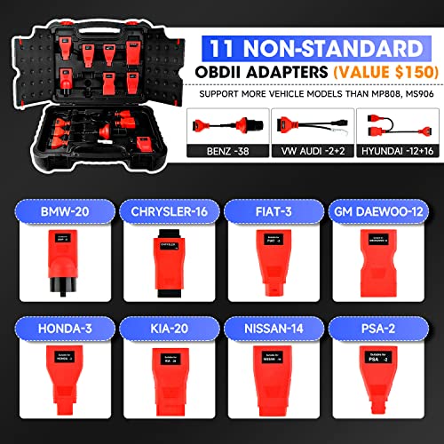 Autel Maxidas Ds808K, 2023 Ecu Coding Full Bidirectional Diagnostic Scan Tool W/ $200 11Pcs Adaptors, Alternative For Maxisys Ms906, Upgrade Of Ds808 Ds708 Mp808, 30+ Service, Vag Guided, Fca Autoauth #TOP7