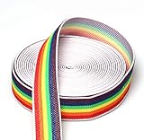 1-inch 5 Yards Elastic Band Rainbow Pattern Waistband Color Stripes Stretchy Belt Sewing - Image 3