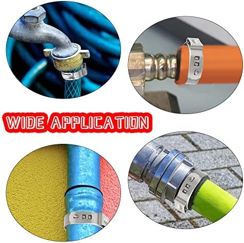 WMYCONGCONG 80 Pcs Stainless Steel Single Ear Hose Clamps Cinch Clamp Rings with Ear Clamp Pincer Kit 7-21mm