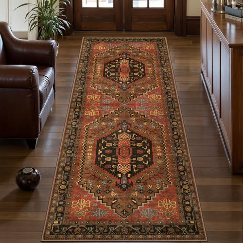 Ciicool Washable Non Slip Runner Rug, 2x6ft Hallway Rug Vintage