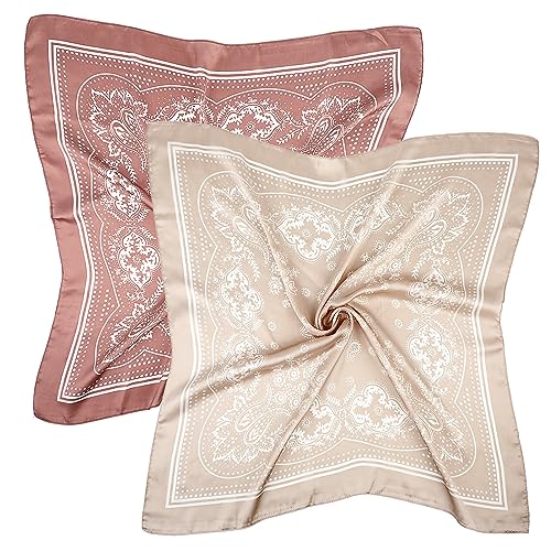 Dimeho 2 Stück 70 cm Satin-Kopftuch, quadratische Satin-Kopftücher für...