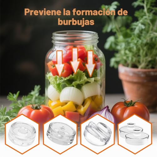 Miniatura 5 de Dbaattz Pesos De Fermentación, 4 Piezas De Piedra De Peso, Pesas Para Tarros De Conserva De Pepino, Pesas De Vidrio Para Fermentación Ø 7cm,Pesas De Para Fermentar Verduras En Salmuera