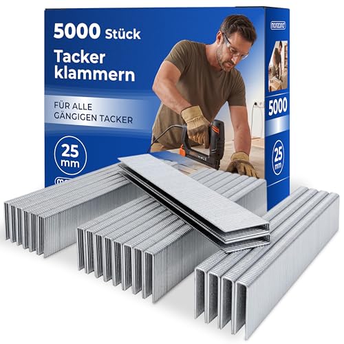 Agrafes 5000 pièces L : 25mm, l: 5,8mm intérieur extérieur acier pour agrafeuse pneumatique outils bricolage