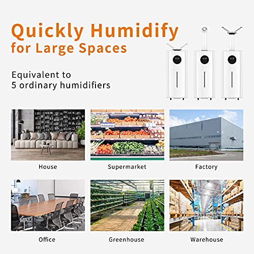 Humidifiers for Large Room Whole House Humidifier for Home 2000 sq.ft, 5.5Gal Cool Mist Top Fill Humidifier Floor Humidifier 21L 2000ML/H Dual 360° Nozzles 3 Speed