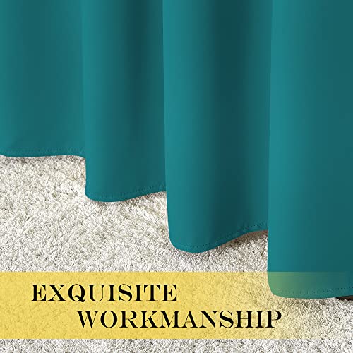 NICETOWN Sliding Door Window Treatment Blackout Patio Door Curtain Panels, Privacy Thermal Drapes for Bedroom Living Room Department with Grommet Top (Peacock Teal, W66 x L110)