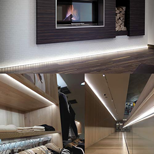 Image of LED Strip Lights White 50ft Dimmable 6000K Strip Lighting, 12V 15M 450 LEDs 2835 Flexible led Light for Bedroom, Kitchen, Home Decoration