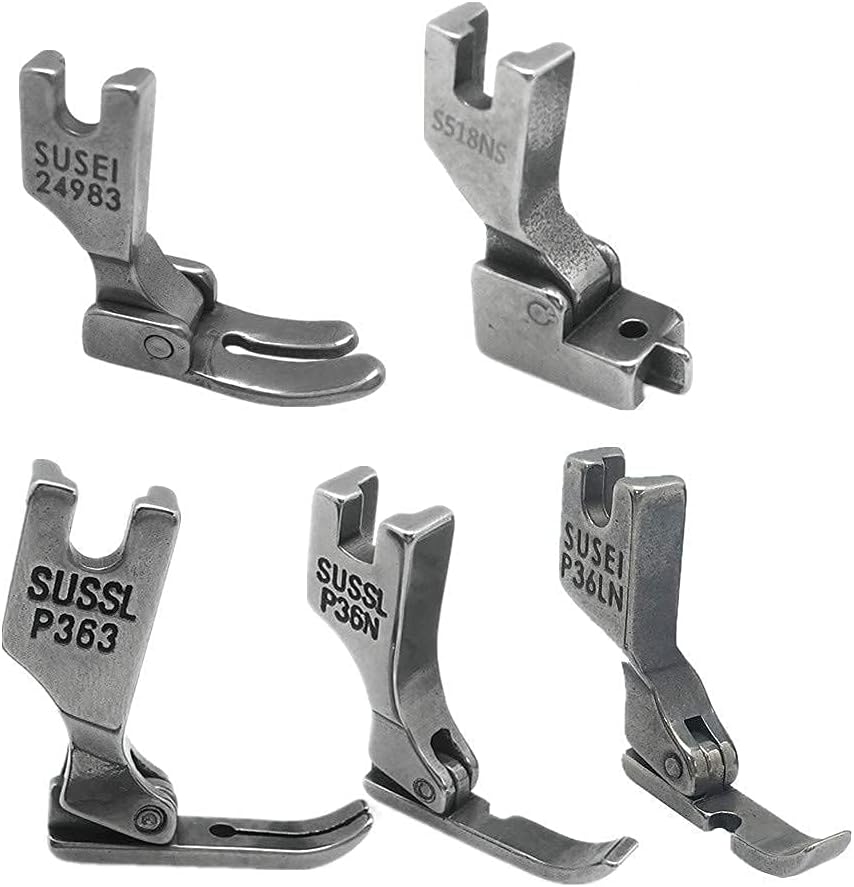5pcs Industrial Sewing Machines Presser Feet for Juki DDL-555, DDL-5550, DDL-8500, Includes S518NS,24983, P363, P36L, P36LN