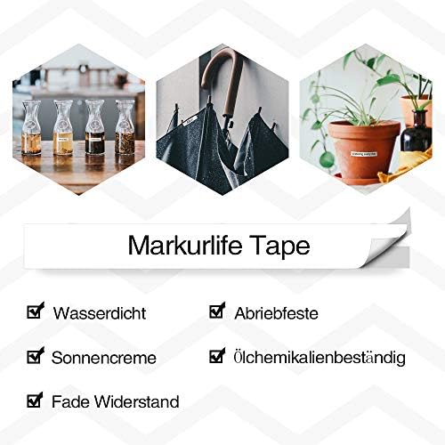 Markurlife Compatible Label Tapes Replacement for Dymo D1 Tape 45021 S0720610 Lalel Tape 12mm with LabelManager 160 280 420P PnP 220P 360D 450 210D, White on Black ,12mm x 7m, 3-Pack