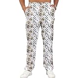 Men's Golf Dress Pants Lightweight White Poker Casual Classic Fit with Pockets Stretch Waistband Pants XX-Large