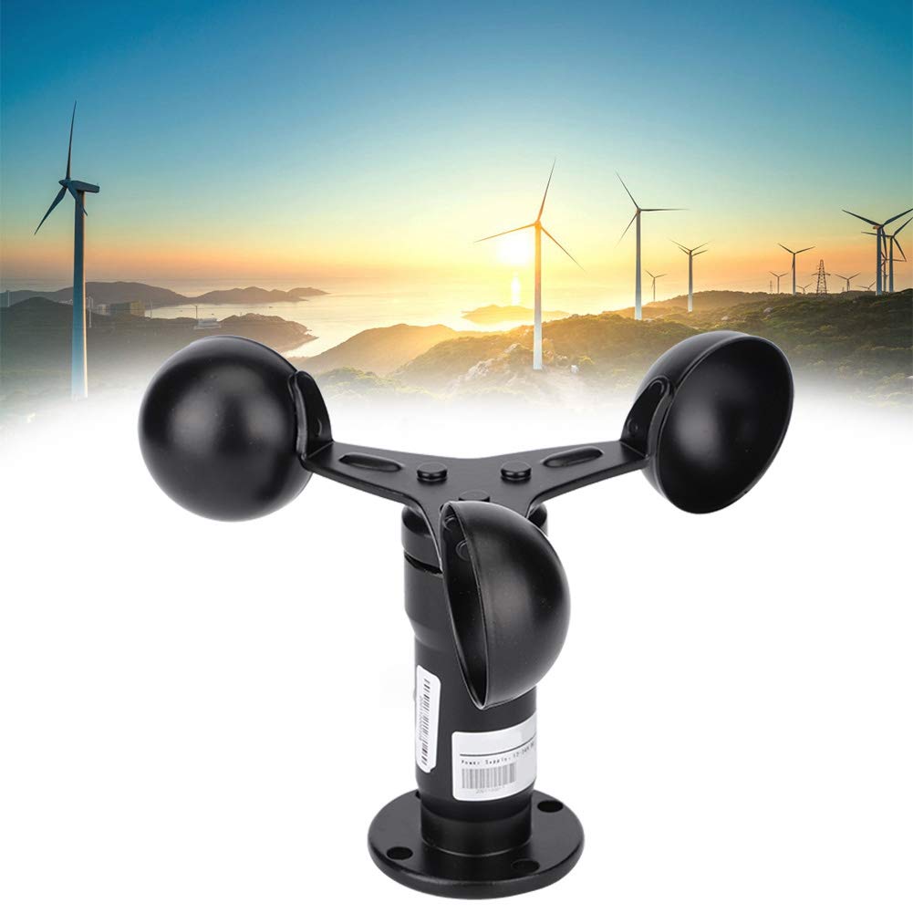 Gsycle Wind Speed Sensor, Wind Speed Anemometer Pulse Signal Output Aluminum Alloyed Wind Speed Monitoring Sensor for Outdoorliving
