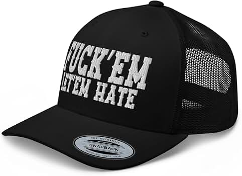 RIVEMUG NG Fuck'Em Let'em Hate Embroidered Curved Bill Trucker Hat