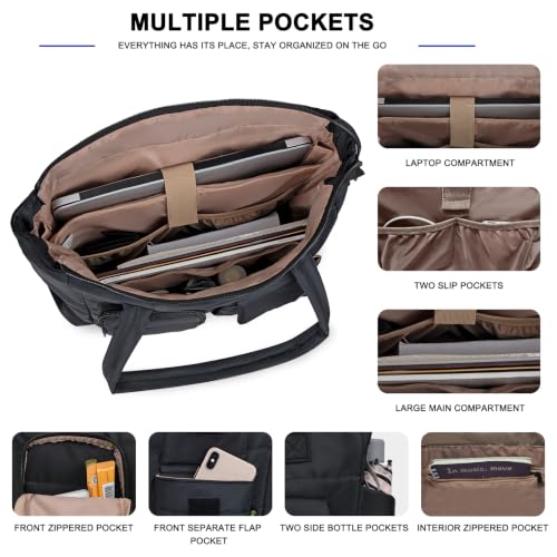 Bolso tote acolchado Goloni para mujer, bolso ligero de viaje con compartimentos, 20 L con cremallera para uso diario, trabajo y viajes miniatura 5