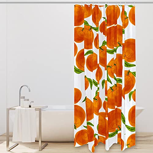 Rideau de douche orange sans couture étanche pour salle de bain