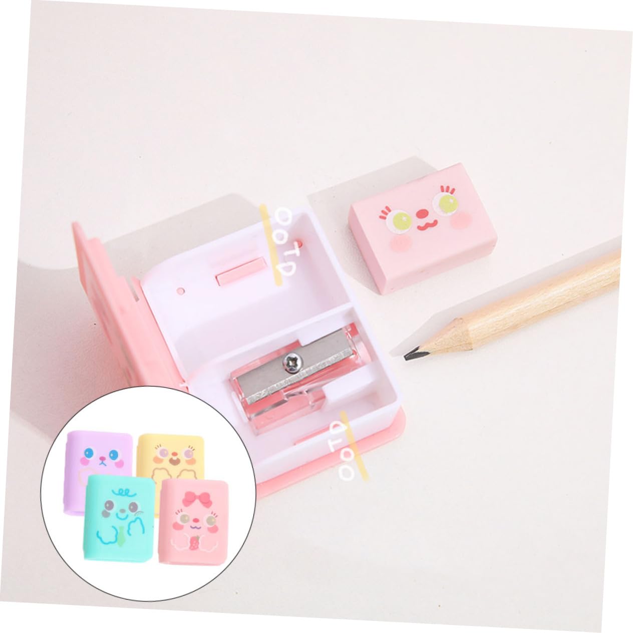 NUOBESTY Temperamatite A Foro Singolo 5 Set Temperamatite Manuali Comodi Al Tatto Per Forniture Scolastiche Per Bambini 4 Pezzi * 5