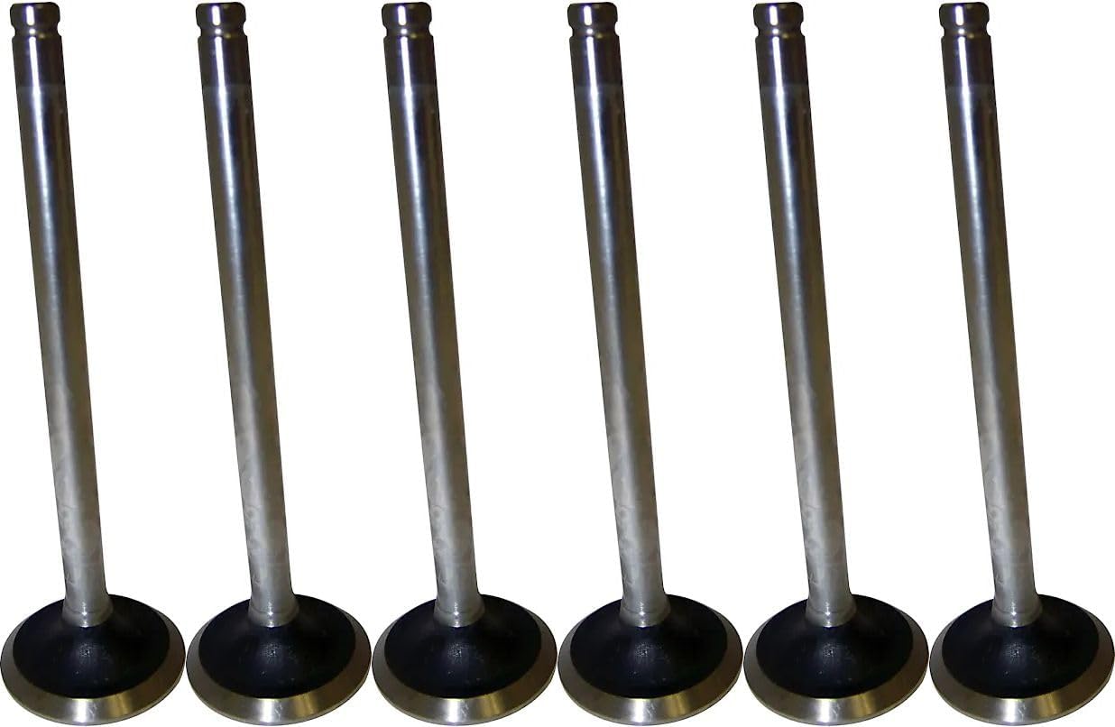 APDTY 105416x6 Engine Exhaust Valve Kit; Set Of 6; Compatible With Jeep: 1987-1996 Cherokee, 1987-1992 Comanche, 1993-1996 Grand Cherokee, 1987-1990 Wagoneer, 1987-1995 Wrangler; Replaces 33003520
