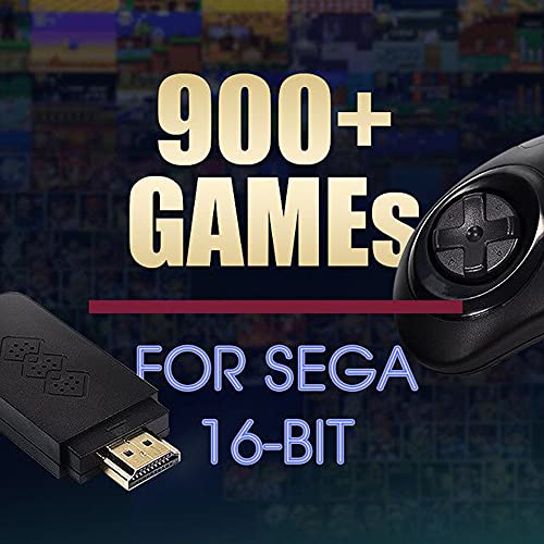 Retro Game Console, 16 Bit Genesis Game Console Built-In 913 Classic Games Sega Video Game Consoles With Hd Tv Output Plug And Play Wireless Controllers For Kids Teens Gift #TOP1