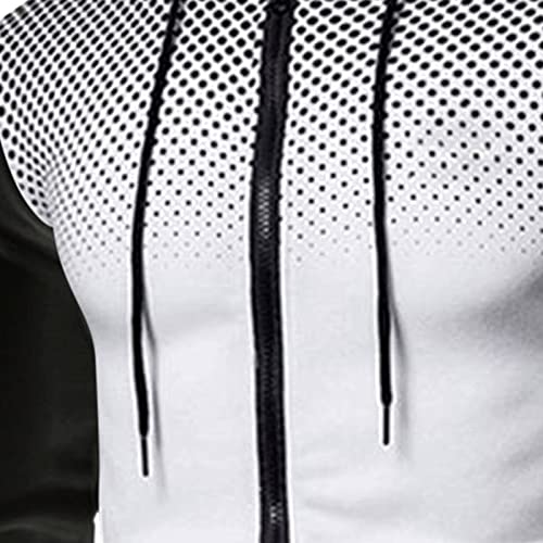 JEShifangjiusu Men Hoodies Polka Dot Pullover Sweatshirt Zipper Sweatshirt Athletic Cardigan Long Sleeve Hooded Tops Outwear3