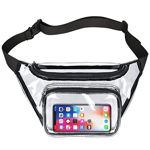 Hulisen, marsupio regolabile con tasca esterna extra, borsa trasparente con cerniera forte, NFL, MLB, NCAA e PGA Stadium