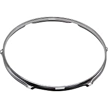 6 Hole Tom Drum Hoop for Snare and Bass Drums - Metal Drum Rim with 6 Lug Holes for Percussion Hardware Replacement- 14inch Next Circle