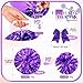 Jexine 8 Pcs Cheerleading Pom Poms with Large Cheerleader Hair Bows Metallic Cheer Metallic Cheer Supplies for Dance Team Spirit Sports Carnival Celebration(Purple)