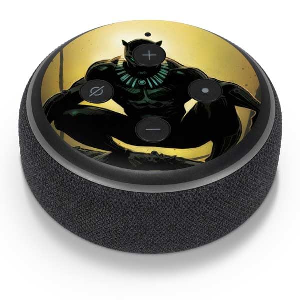 Skinit Decal Audio Skin Compatible with Amazon Echo Dot 3 - Officially Licensed Marvel Black Panther TChalla King of Wakanda Design