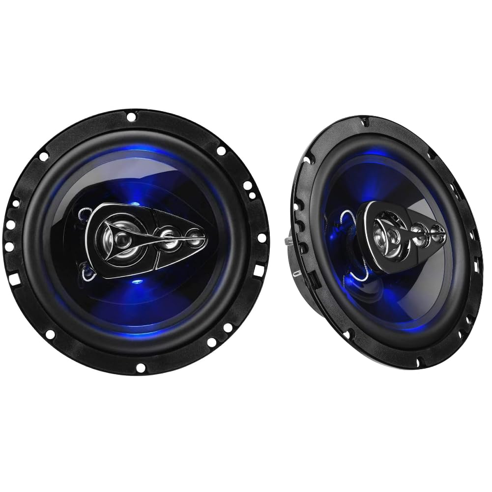 ZESTAW DO BOSS AUDIO SYSTEMS BE654 2 głośników koncentrycznych 4-drożny 6,5" 16,5 cm, 150 W RMS, maks. 300 W, 4 omy, niebieska dioda LED, gumowe zawieszenie, za parę + akcesoria gratis