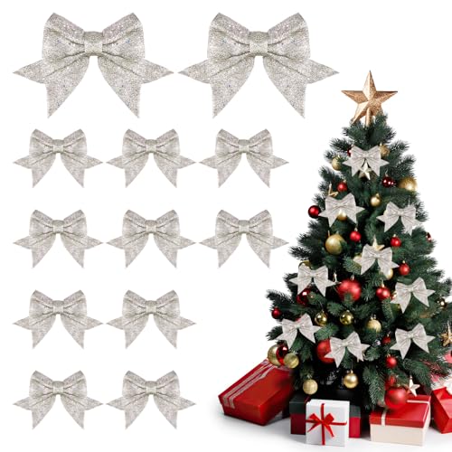 12 Stück Weihnachtsschleifen, Adventskranz Deko Sekt Schleife,...