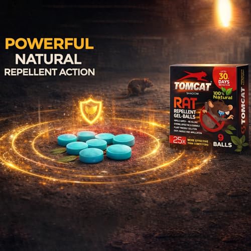 Image of Tom Cat Rat & Mouse Repellent Gel Balls | Herbal & Natural Formula | Long-Lasting 30 Days Protection |Eco-Friendly & Safe | For Home, Kitchen, Warehouse, Factory & Office | Pack of 9 |FORMULATION 30X